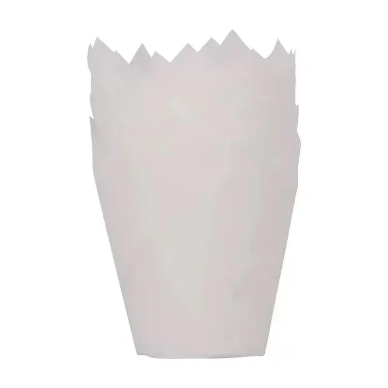 50 ks papírových kelímků na tulipánový dort, dezertní muffin, plamenné kelímky, jednorázové pečení, odolné vůči vysokým teplotám a oleji, papírový tácek
