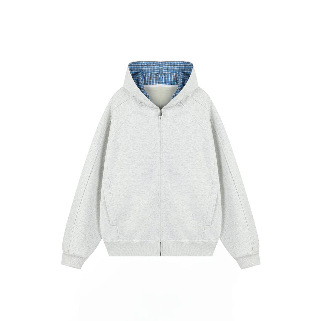 Plaid Cardigan Sweatshirt for Men and Women Autumn Loose Coat Casual Hoodie