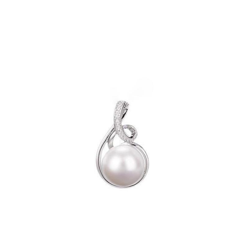 Women Korean Faux Pearl Necklace And Earrings Set Light Luxury Zircon Clavicle Chain Gift