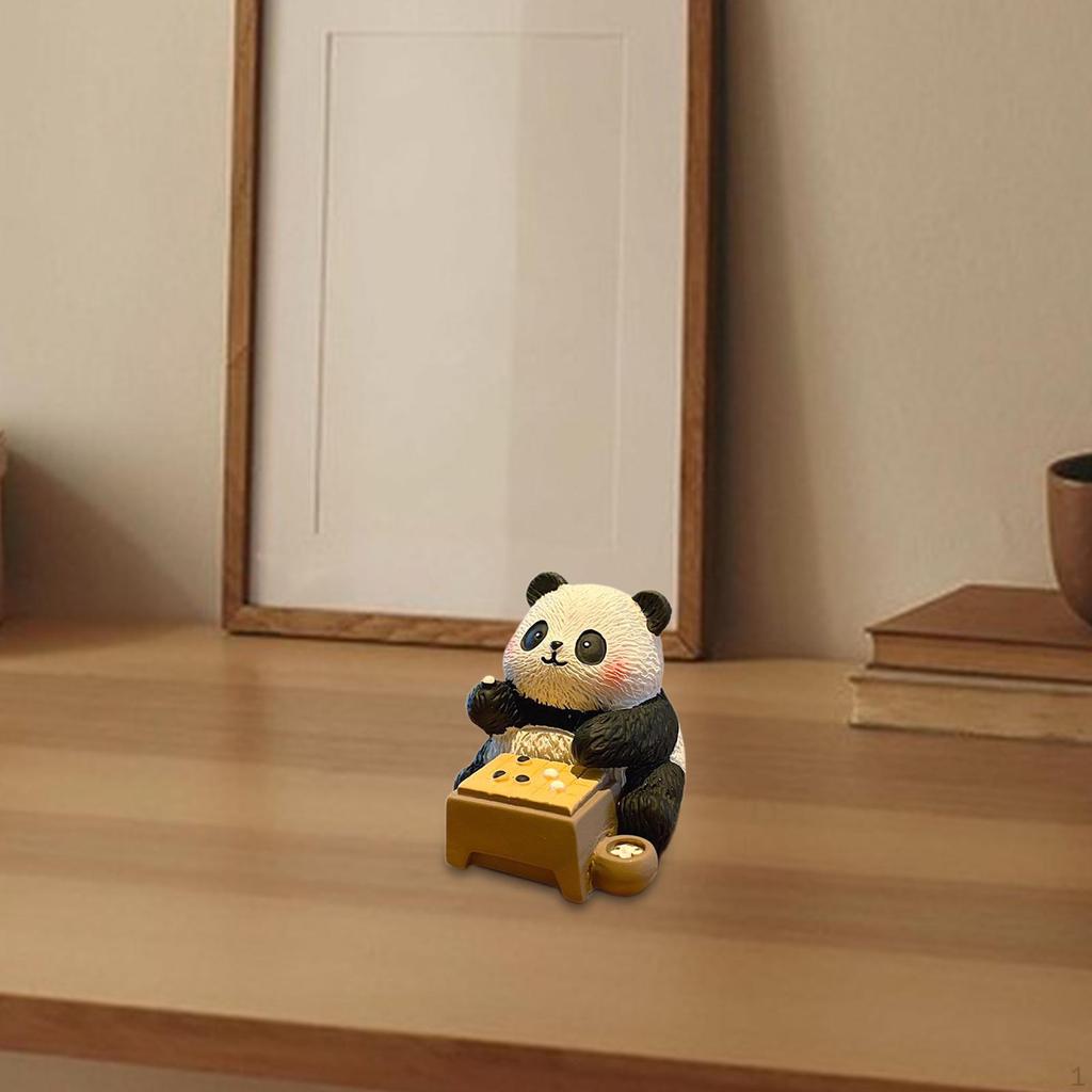 Decorative Panda Figurine for Table, Car Dashboard, Small Statuette, Centerpiece, Mantelpiece