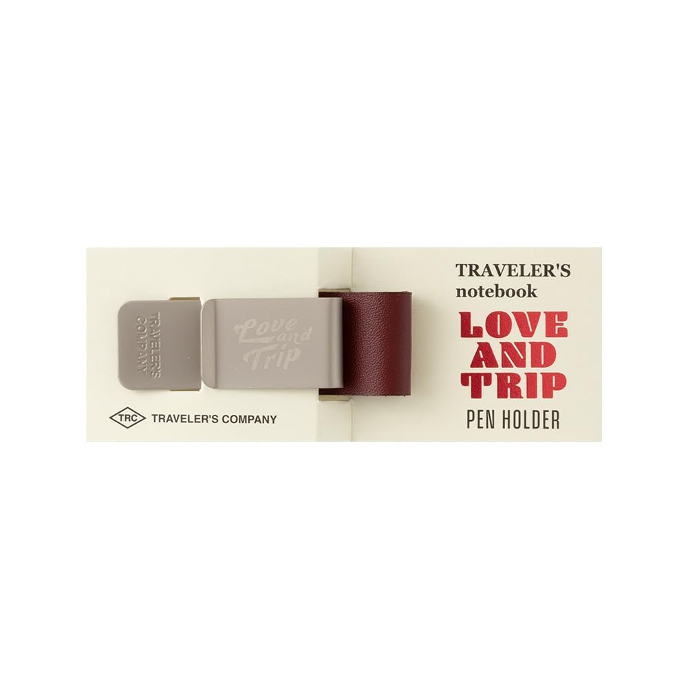 Traveler's Company Traveler's Notebook Pen Holder "LOVE AND TRIP" Red 14491006