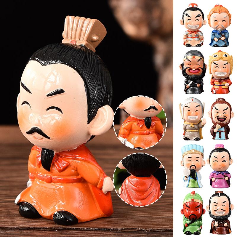 Three Kingdoms Figures Figurines Cartoon Ceramic Handicraft Home Decoration Ornament Character Statue Model Desk Gift Souvenir
