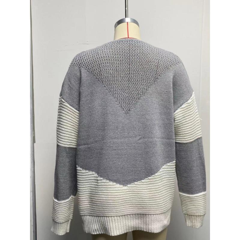 Women S Crew Neck Long Sleeve Pullover Knit Sweater Vintage Winter Top