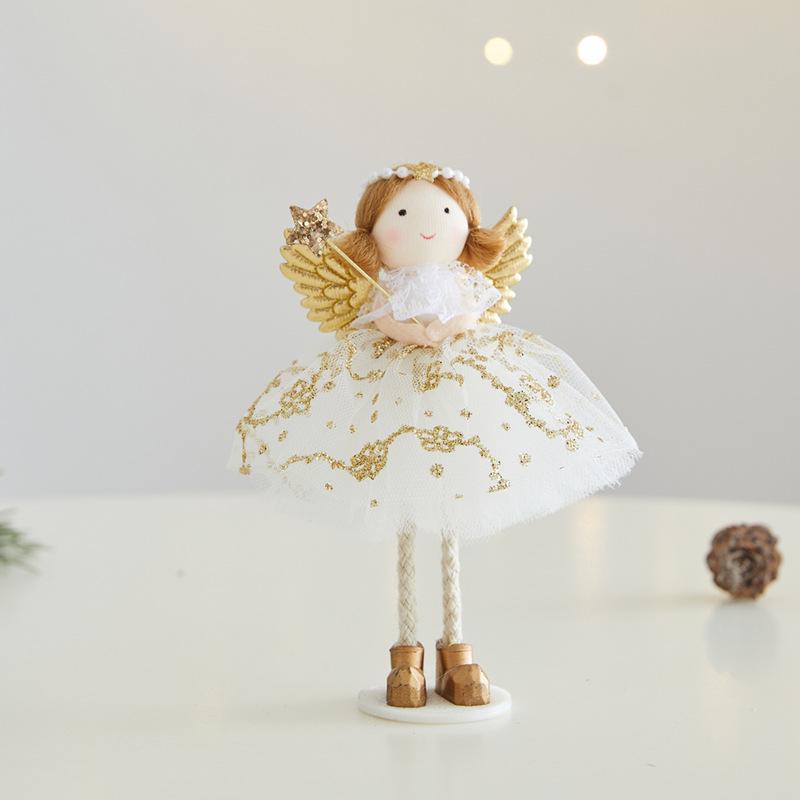 New Angel Girl Doll Pendant: Christmas Tree Decoration with Gauze Skirt