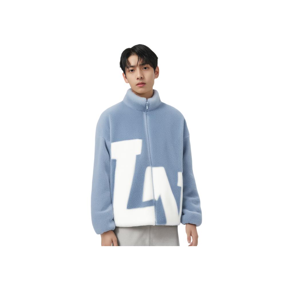 Li-Ning Contrast Color Brand Logo Embroidered Stand Collar Jacket Unisex Jacket Sky-Blue AFDSD61-4