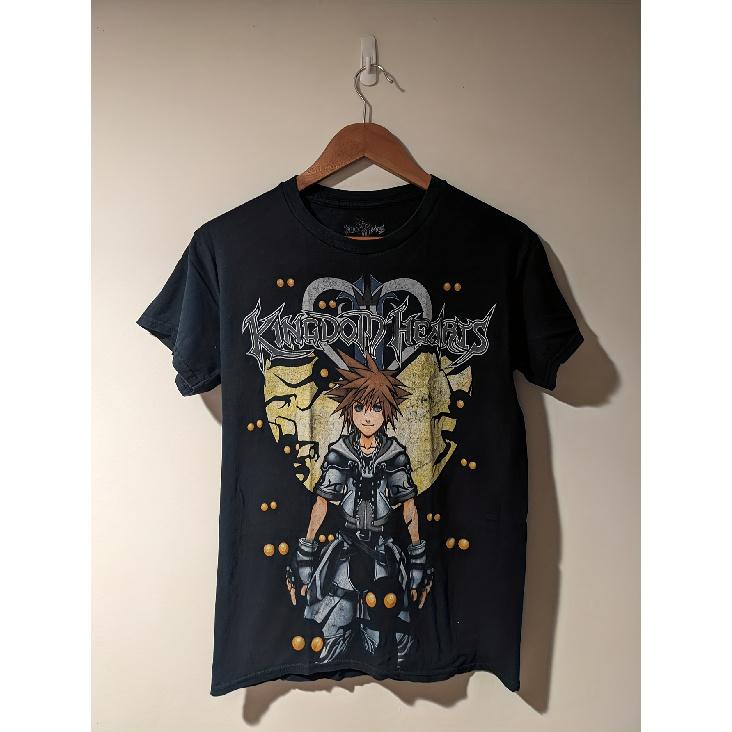 Maglietta Grafica Promo Ufficiale Kingdom Hearts 2 Sora da Uomo Vintage - T-shirt Retro Gaming Oversize Nera con Design di Sora e Keyblade, Ufficialmente