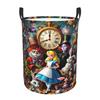 Alice In Wonderland Laundry Hamper Large Clothes Storage Basket Funny Cheshires Cat Toy Bin Organizer for Nursery