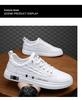 2024 Men's Korean Style Leather Casual Flat Shoes - Trendy Solid Color Soft Sole Board Shoes for Students