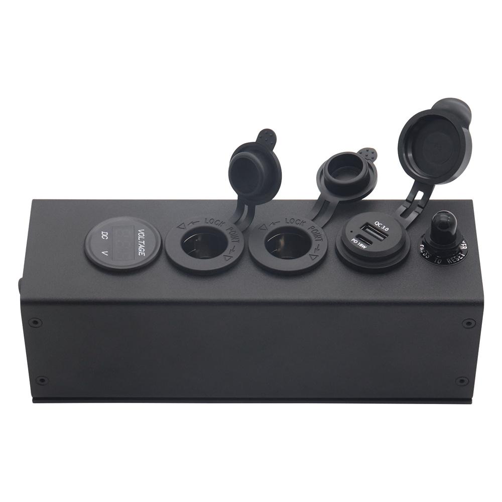 12/24V Control Box With Power Sockets USB+TYPE-C 8AWG Anderson Plug Replacement