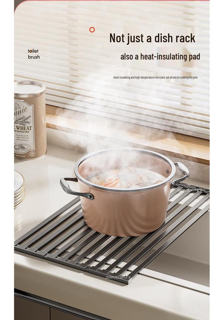 Foldable Stainless Steel Kitchen Sink Drain Board and Dish Rack