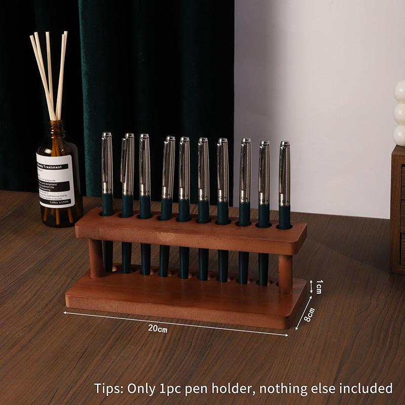 Walnut Wood Desk Organizer Multifunctional Pen Pencil Holder Storage Stand for Student Dorm Office Desktop Use
