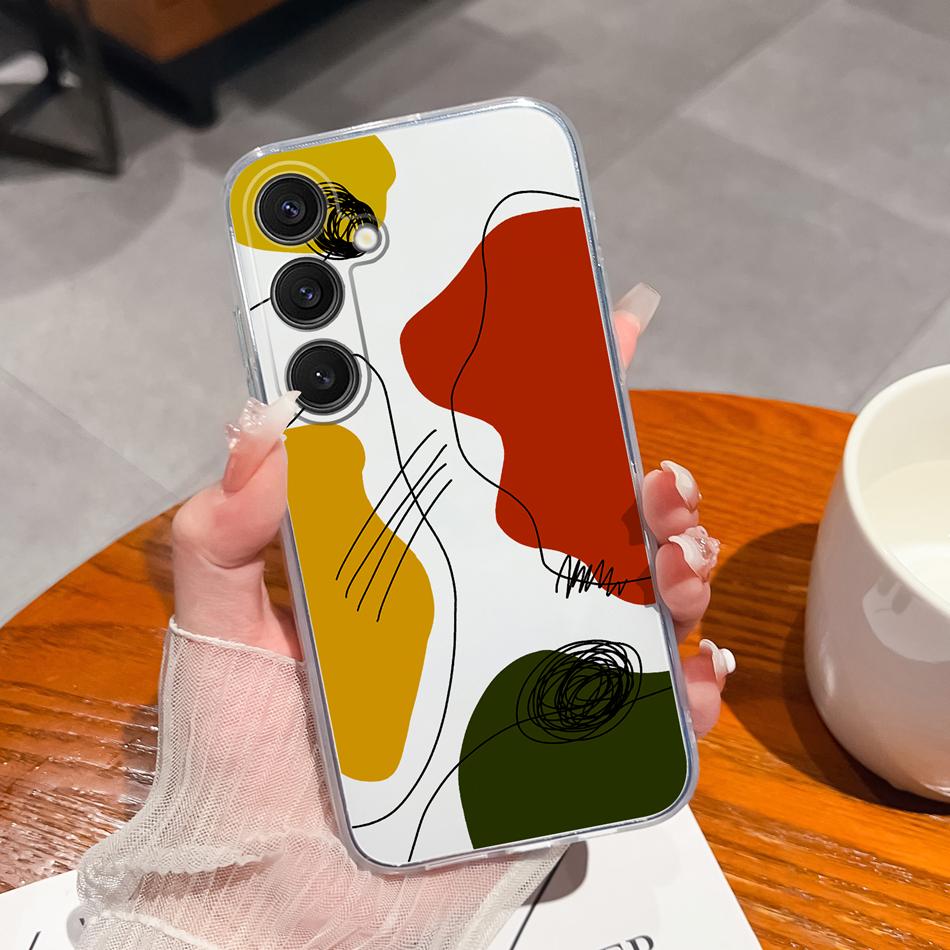 Case For Samsung Galaxy S25 FE Plus Ultra Clear Painted Flowers Back Cover For Samsung S 25 Ultra Soft Shockproof Phone Cases