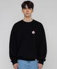 GRAVER [Unisex] Flower Heart Logo Smile Sweatshirt_Black