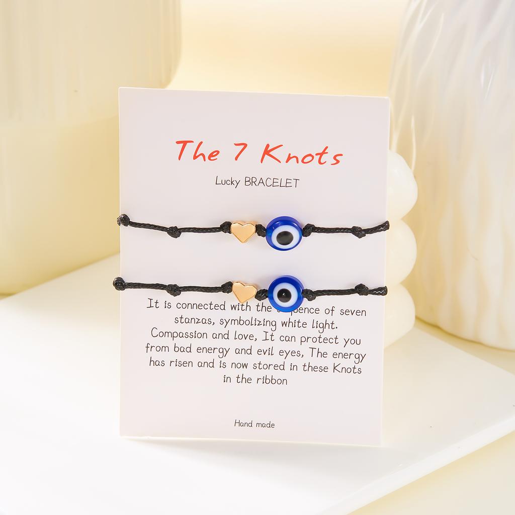 Simple Turkish Blue Evil Eye 7 Knot Braided Bracelet for Women Men Lucky Red Rope Handmade Bracelet Aesthetics Party Jewelry