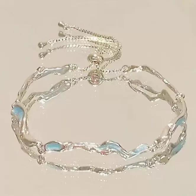 Diamond Inlaid Titanium Steel Hollow Can Open Oil Bracelet, Life Tree, Adjustable Size Perfume Bracelet