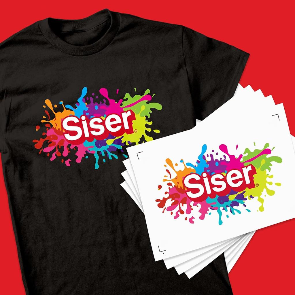 SISER EasyColor DTV 8.4'' x 11'' Sheets - Inkjet Printer Compatible Heat Transfer Vinyl (10 Sheets)