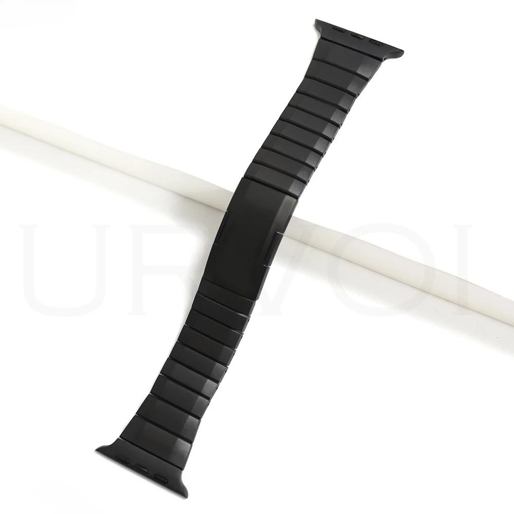 

Ремешок для Apple Watch Ultra 2 1 Series 10 9 8 7 6 SE Браслет из нержавеющей стали Ремешок с звеньями Складная раскладывающаяся застежка для iWatch S10-46mm 44 45 49mm