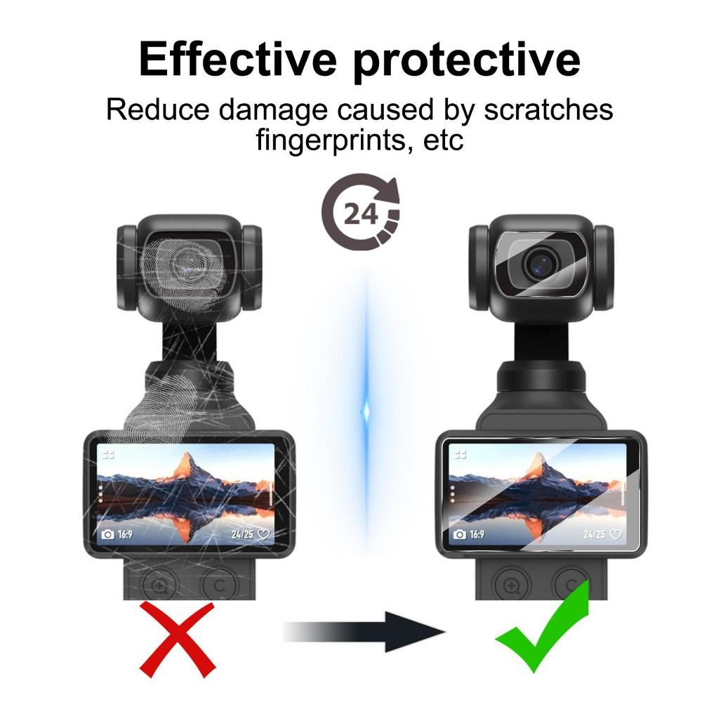 Hardness Anti-Scratch Lens Camera Film for DJI Pocket 4 Camera Films for DJI OSMO Pocket 4 Tempered Glass Film Screen Protector