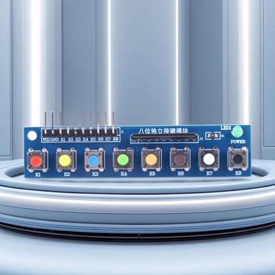 8 Independent Key Button Touch Button Module 3.3-5V with LED Indicator Keyboard Module Keypad Module for Arduino ARM