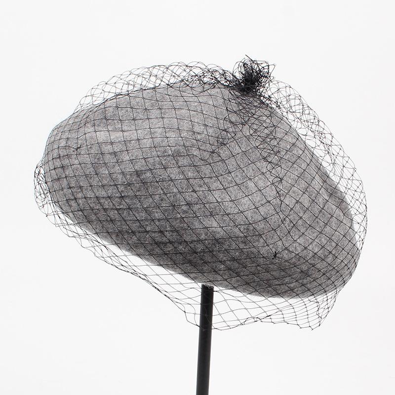 Retro Style Hat Mesh Multi Solid Color Womens Elegant Felt Warm Hatsberet