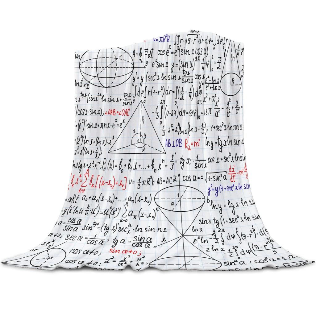 Physics Science Academic Algebra Formula Flannel Blanket for Bed Sofa Portable Soft Fleece Throw Blanket Funny Plush Blanket