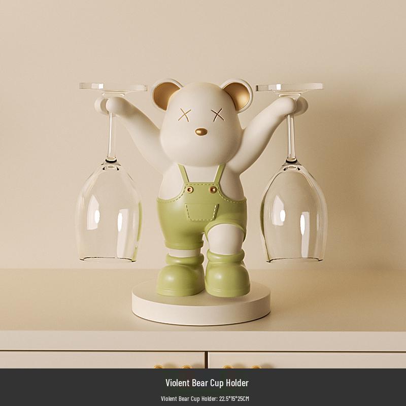 Luxurious Cream Style Red Wine Rack Ornament for Living Room or Entrance Cabinet