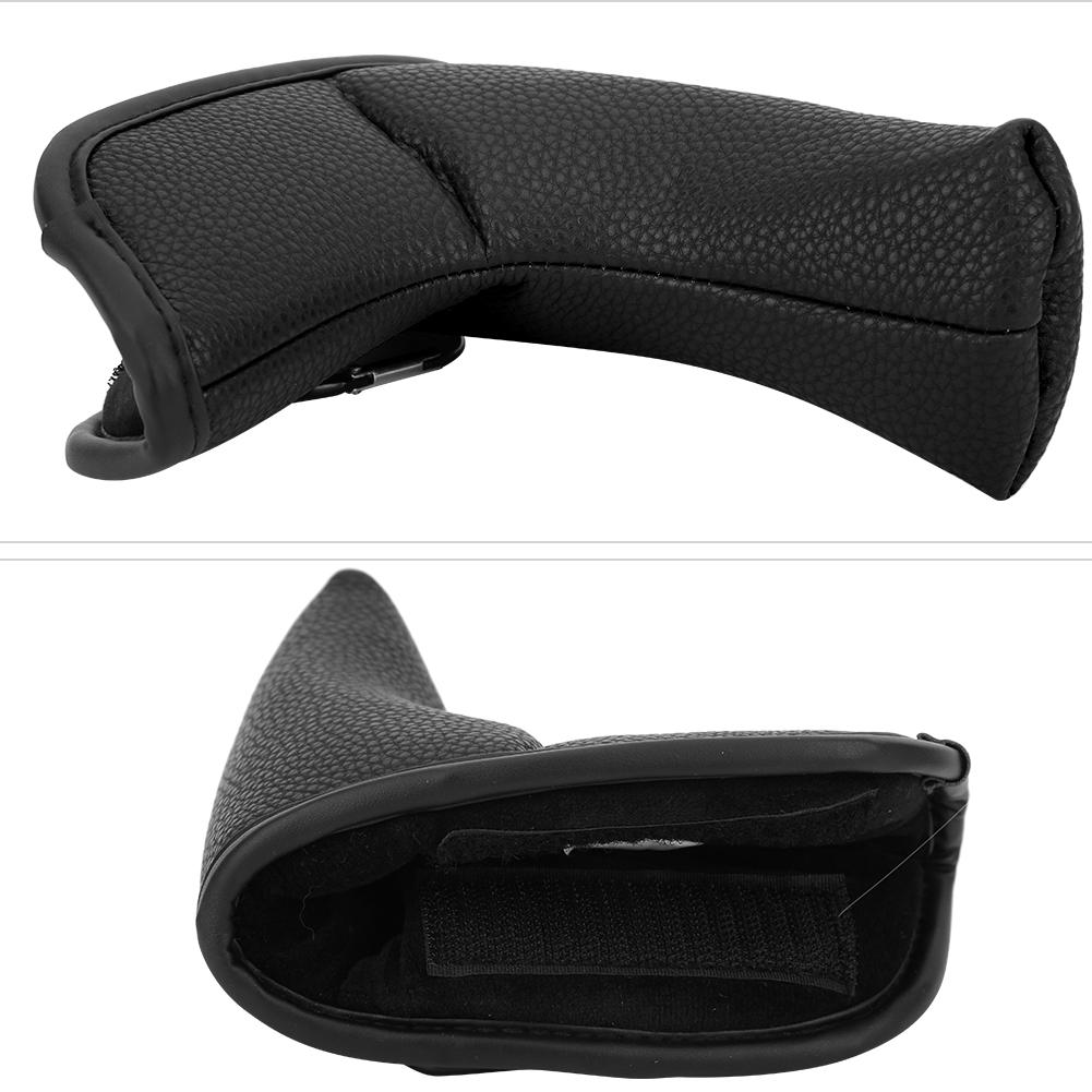 L shape Putter Headcover Slotted Blank PU Waterproof Fabric Thicken Plush  (black )