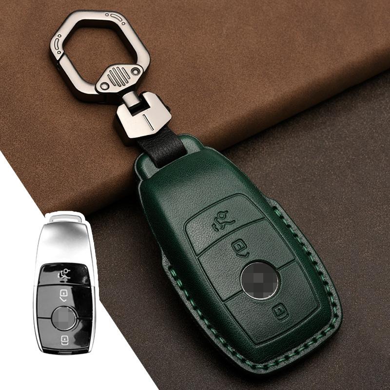 Genuine Leather Car Key Case Cover for Mercedes-Benz W203 W210 W211 Amg W204 C E S Cls Clk Cla Slk Classe Smart Car Keychain
