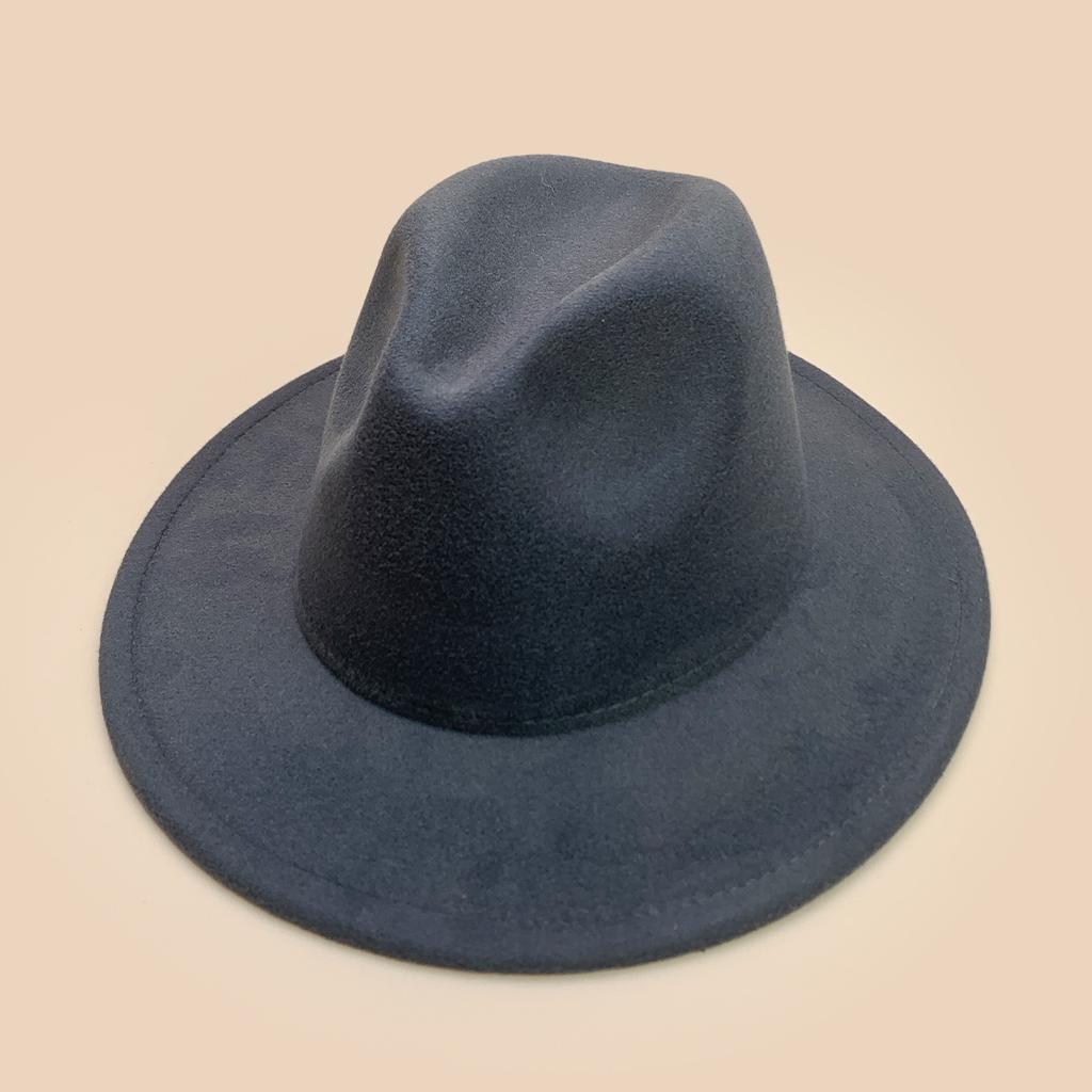 British Retro Gentleman Solid Color Cowboy Hat Men'S And Women'S Sunshade Flat Brim Foreign Style Casual Jazz Hat
