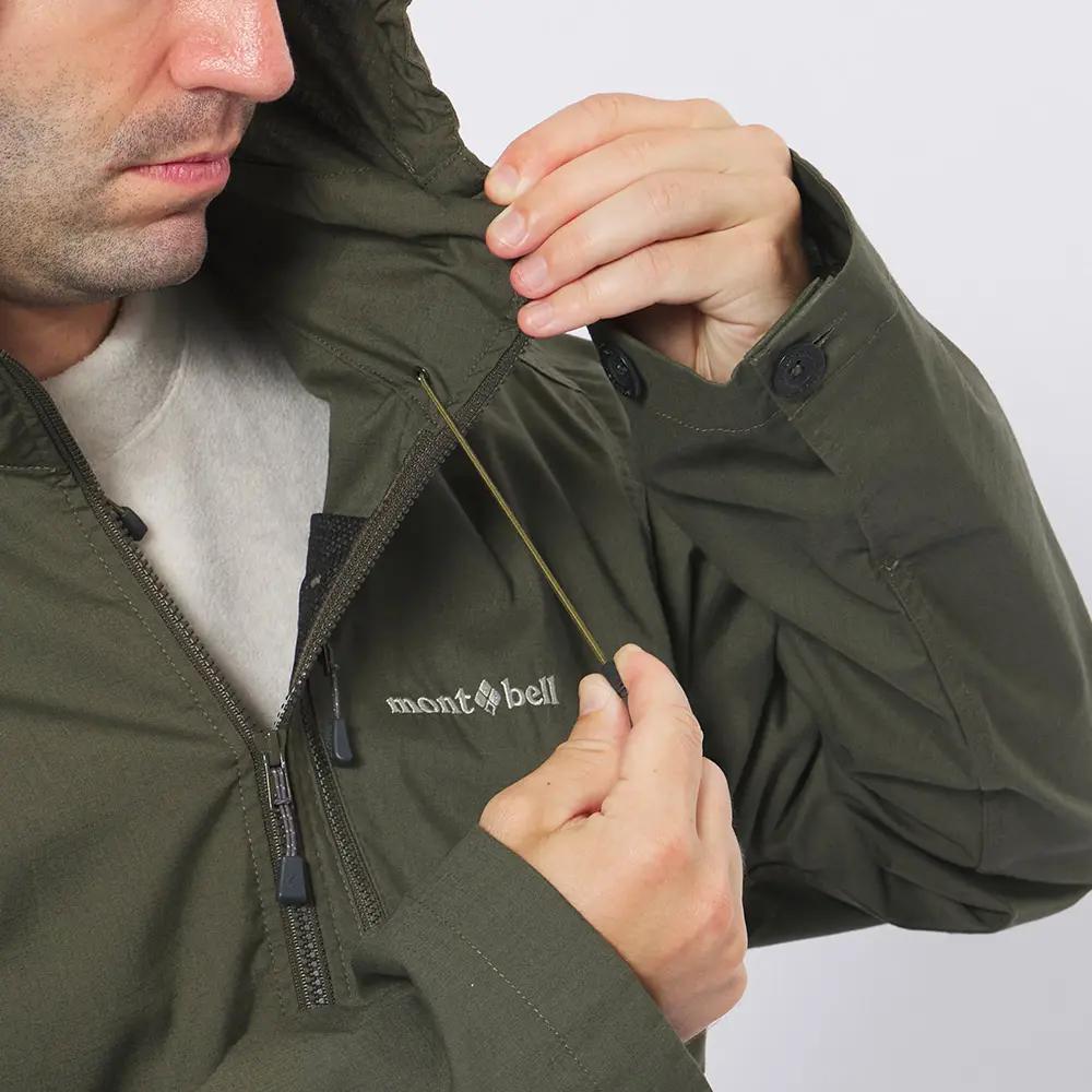 MONTBELL Hooded Thin Loose Zip Long Sleeve Men's Olive