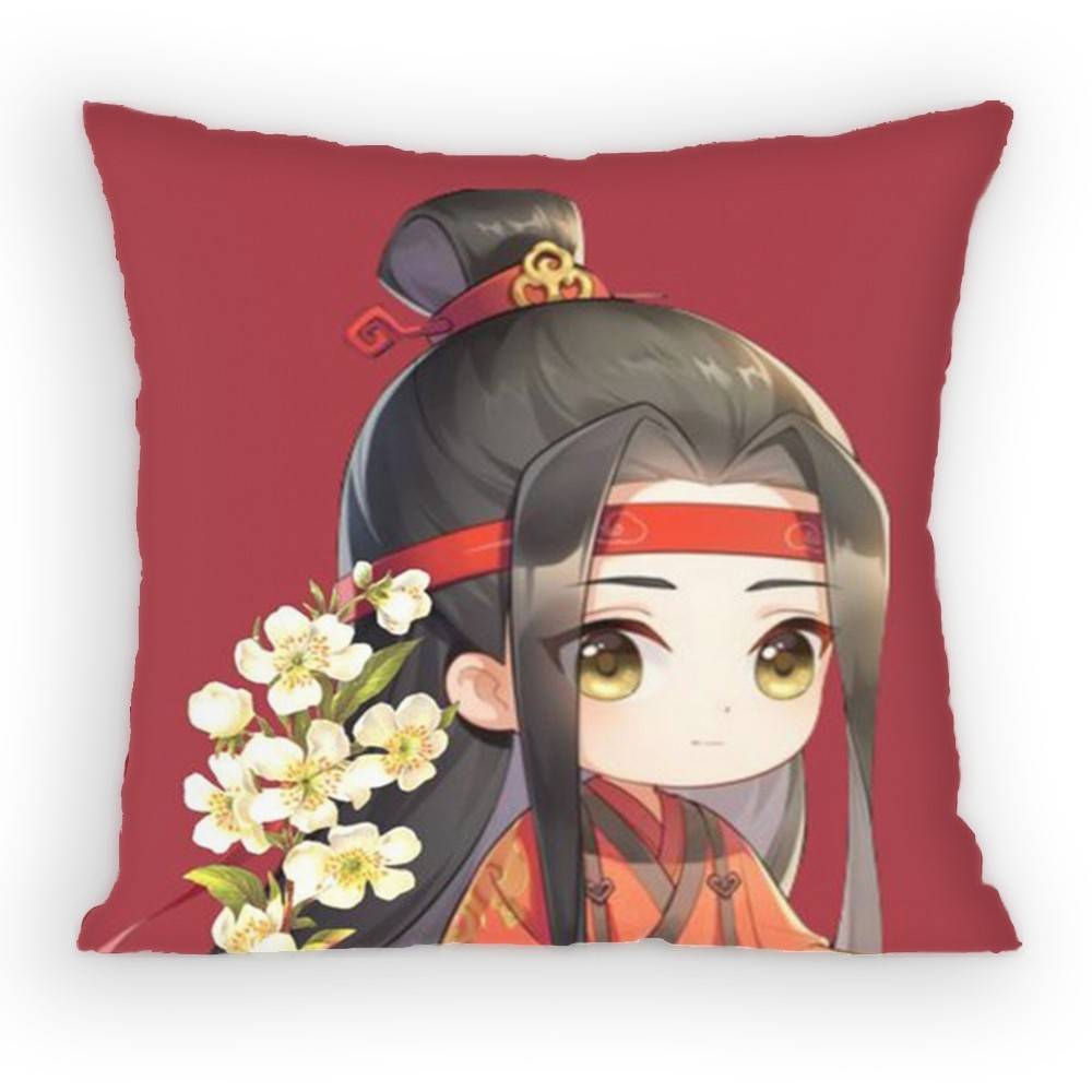 Grandmaster of DDemonic CCultivation PillowCase Antidustmite Pillowcase Invisible Zipper Silky Short Plush Sofa Cushion Cover