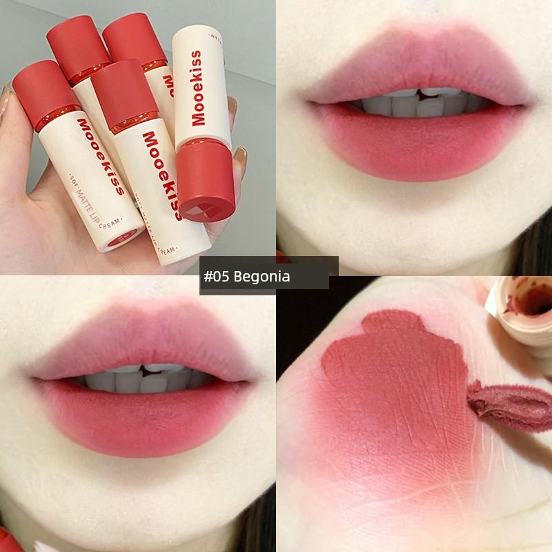 New Color Listing! Mooekiss Mukoshi Lip Mud Matte Finish Lip Lacquer No Stain on Cup V27 V29 V25