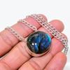 Labradorite Gemstone Handmade 925 Sterling Silver Jewelry Necklace 20" KJ-663