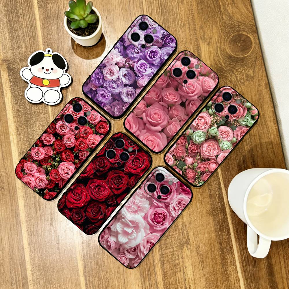 Flower Phone Case Silicone Soft For IPhone 17 16 15 14 13 12 11 X XR Plus Pro Max Plus