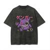 Oversized Vintage Washed Pokemon Gengar Graphic T Shirt Man Women Anime Short Sleeve Tee Summer 2026 Streetwear Casual Tops Y2k