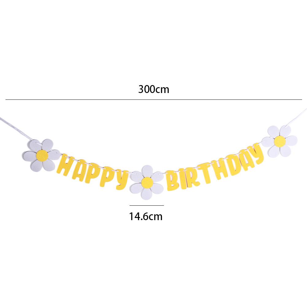 White Flower For Home Decor Boys Photo Decoration Girl Daisy Banner Banner Party Flag Hanging Flag