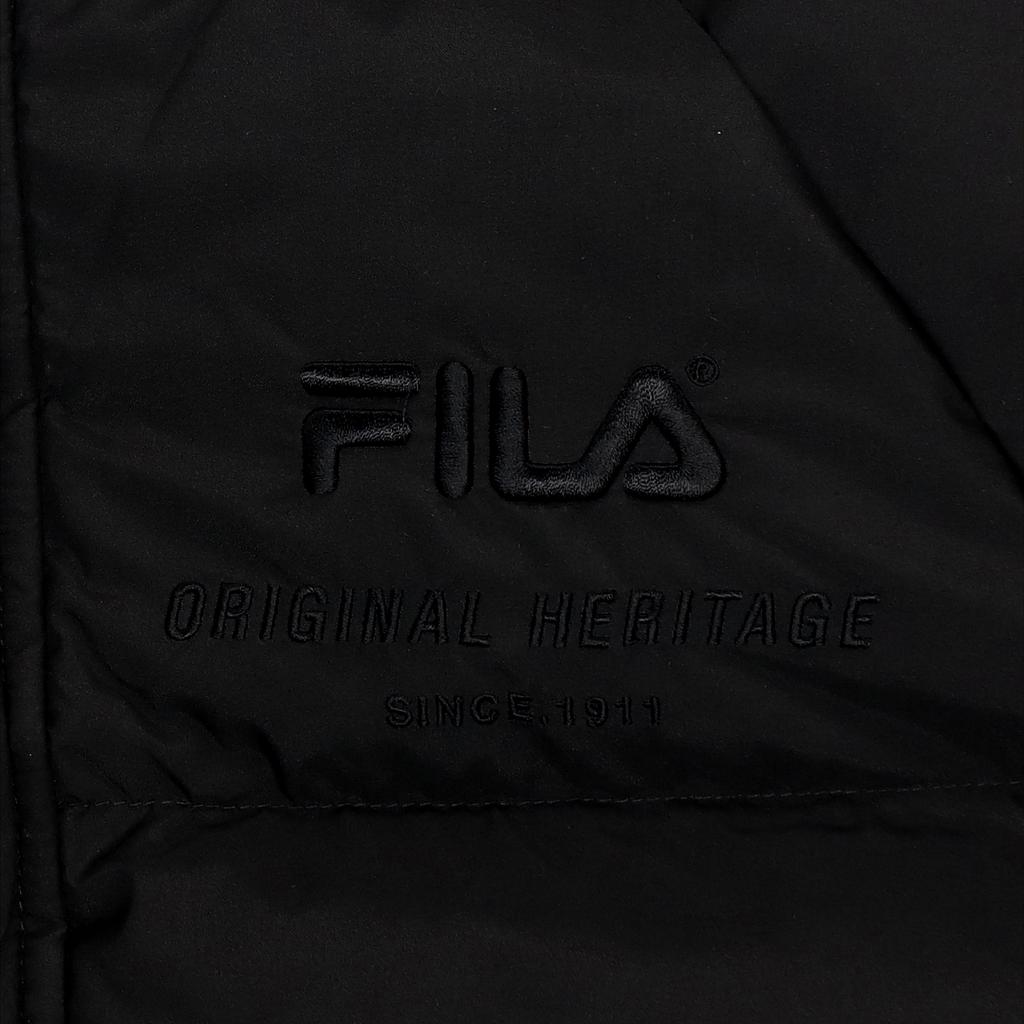 FILA Down Jackets Men's Black Stand Collar Moderate Puffer Jacket FS2DJD4102X-BLK