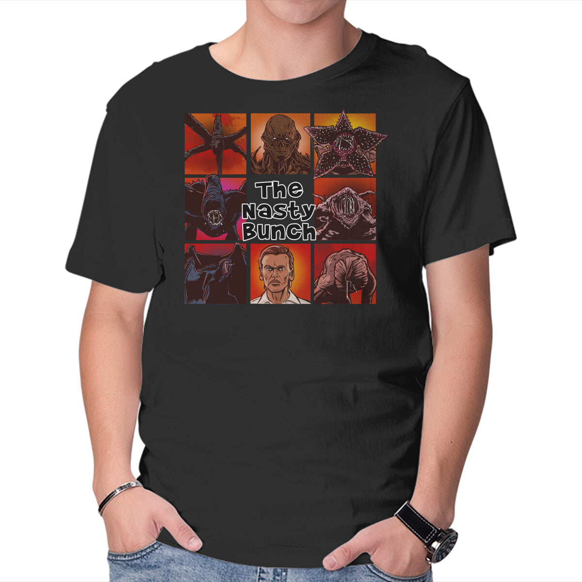 Unisex Crew Neck T-Shirt The Nasty Bunch Graphic Short Sleeve Casual Tee L