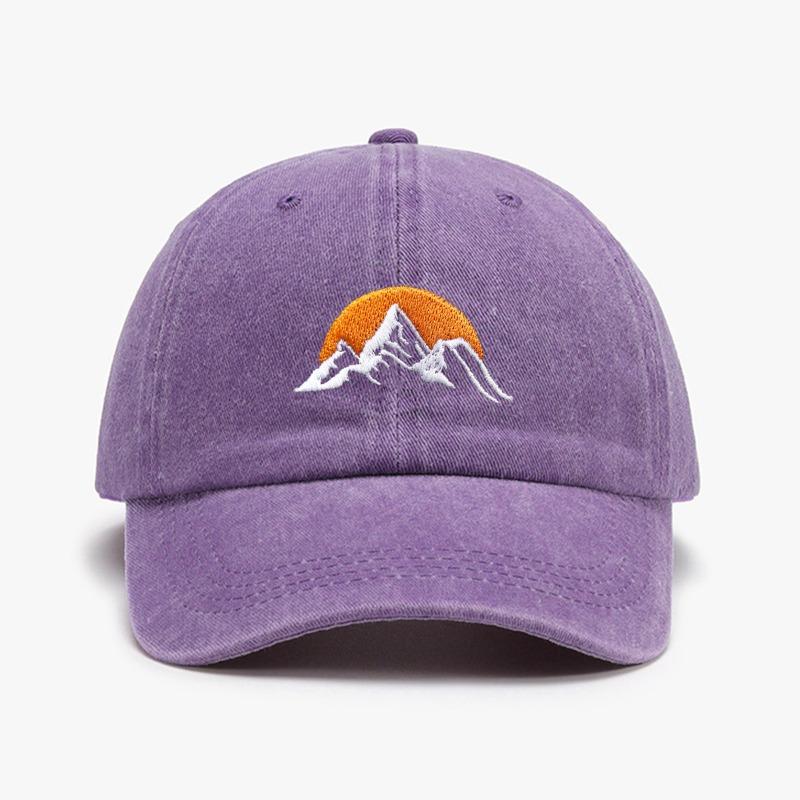 

1pc Unisex Embroidered Sunset Baseball Hat,Solid Color Adjustable Outdoor Casual Sport Soft Trucker Hat,Suitable for Daily Wear Adjustable фіолетовий