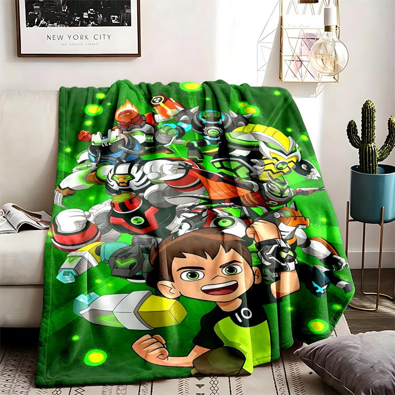 Ben 10 Theme Blanket Suitable For The Sofa Camping And Travel Made Of Soft Flannel Material An Ideal Gift For Occasions Such As Birthday