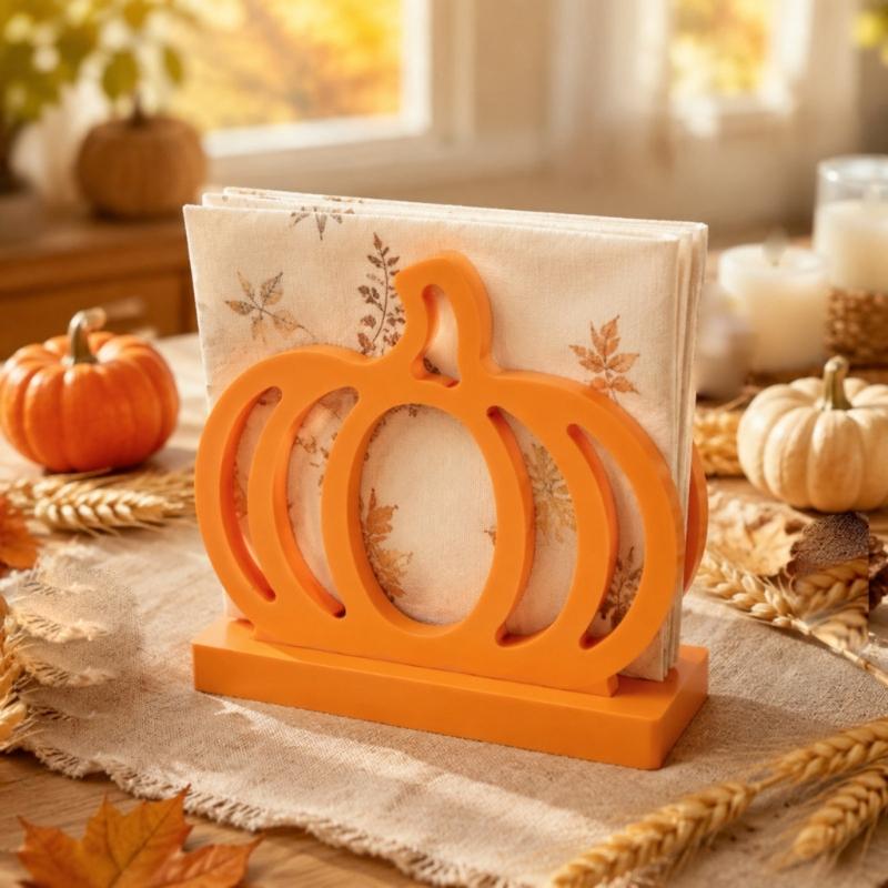 Silicones Pumpkin Napkin Holder Molds Set for Epoxy Resins Clay Cements and Waxes, Tissue Holder Casting Molds for Autumn Desktop Decors Projects