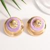 European and American geometric painted enamel oil-dripping circle earrings, sophisticated and stylish for women's stud earrings