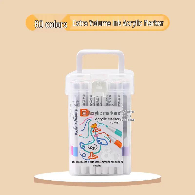 Acrylic Marker Set: 120 Colors, Opaque, Washable for Students and Kids' Art Projects