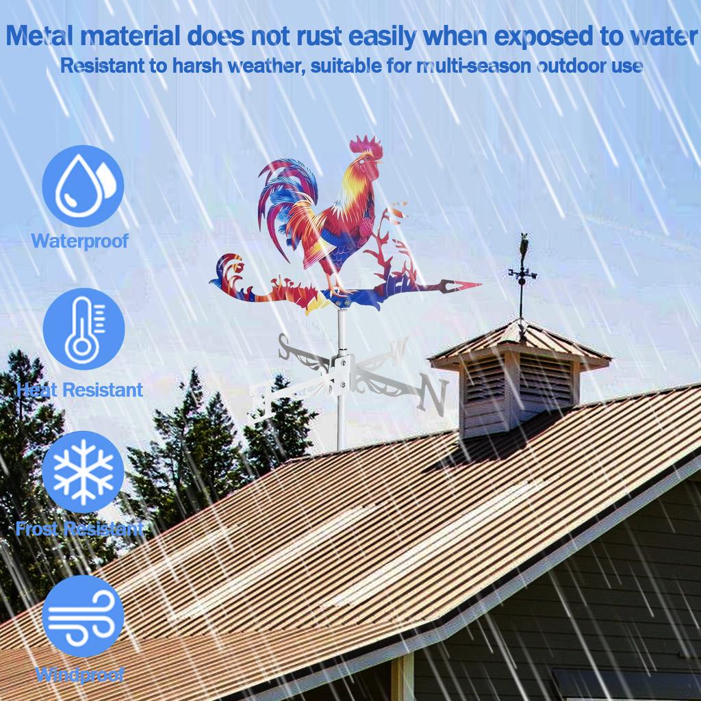 Nová kovová korouhvička kohout ukazatel směru větru statek zahrada větrná korouhvička spinner měřicí nástroje venkovní dekorace