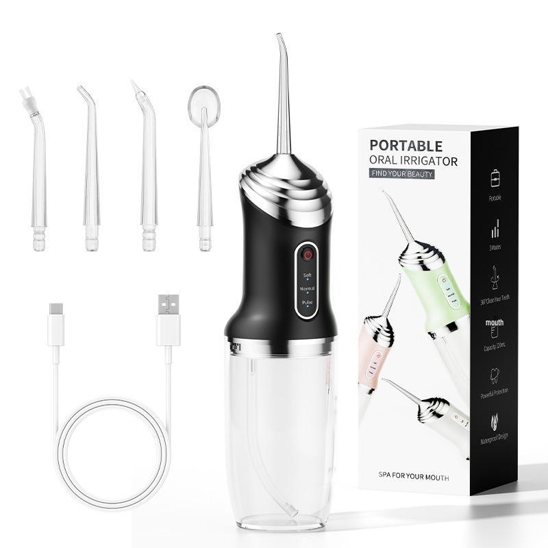 Portable Electric Water Flosser & Oral Irrigator: Dental Scaler for Plaque and Tartar Removal чёрный