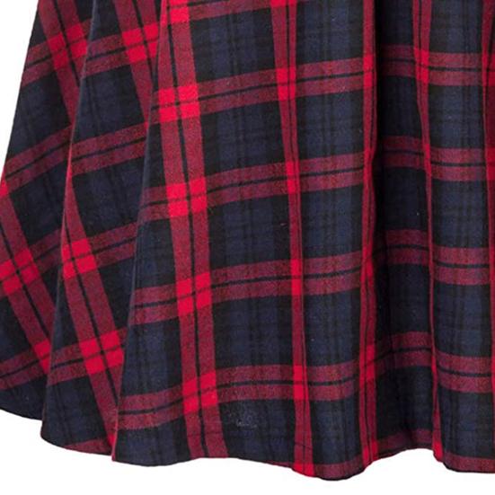 Dámská sukně Vysoký elastický pas Velký lem A-line Colorblock Kostkovaný potisk Volný Délka kotníku Měkké kapsy Retro volán Elegantní Party Dáma na dojíždění