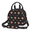 Halloween Bats Insulated Lunch Bag Reusable Thermal Cooler Bento Tote Bags with Adjustable Shoulder Strap for Work Travel Picnic