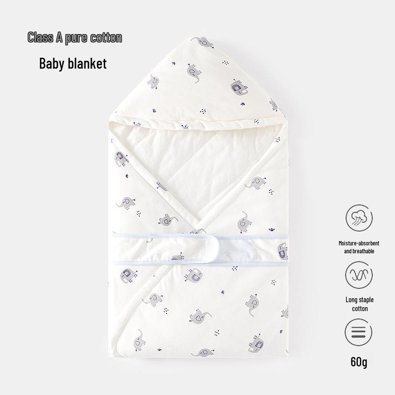 Newborn Pure Cotton Swaddle Blanket - Spring/Autumn Lightweight Wrap for Delivery Room