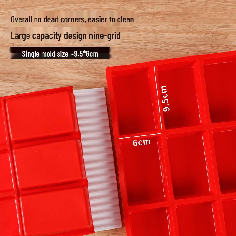 Silikonform 9-fach rechteckig für Kuchen & Seife