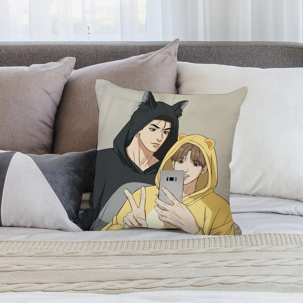 j-Jinx BL Comics Pillow Case Short Plush Sofa Decorative Gift Home Double-sided Printing Cushion